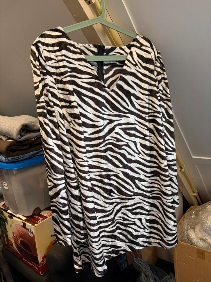 Zwart/wit gestreept jurkje, Kleding | Dames, Carnavalskleding en Feestkleding, Zo goed als nieuw, Carnaval, Maat 42/44 (L), Ophalen of Verzenden