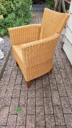 Rieten Fauteuil op houten poten, Huis en Inrichting, Stoelen, Ophalen, Riet of Rotan, Bruin, Zo goed als nieuw