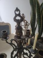 Antieke bronzen kandelaar met dover, Antiek en Kunst, Antiek | Kandelaars, Ophalen of Verzenden, Koper of Brons