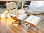 Eames lounge-chair replica, Huis en Inrichting, Ophalen, Wit, Leer, Zo goed als nieuw