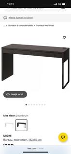 Zwart bruin ikea micke bureau ZGAN, Ophalen of Verzenden