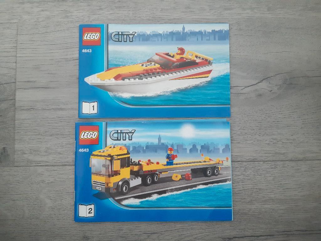 Lego City 4643 Powerboot Transport, Ophalen of Verzenden, Zo goed als nieuw, Complete set, Lego