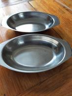 3 serveer/ opdien schalen , ovaal RVS. Van Gero zilmeta., Ophalen of Verzenden, Overige materialen, Overige stijlen, Schaal of Schalen