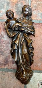 Madonna en kind maagd Maria en baby Jezus, gips H35 cm, Antiek en Kunst, Antiek | Religie, Ophalen of Verzenden