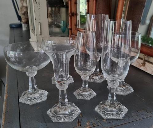 7 vintage kristallen glazen classic rose van Rosenthal, Antiek en Kunst, Antiek | Glas en Kristal, Ophalen of Verzenden