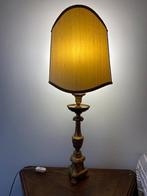 Vintage giltwood table lamp with fabric shade, Ophalen