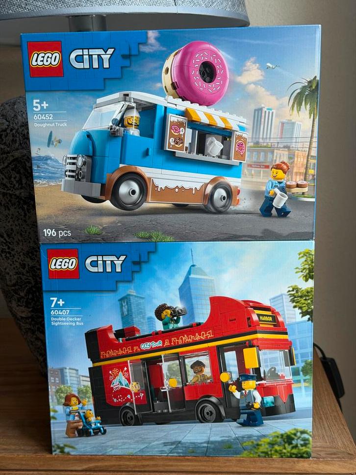 LEGO City 60452 Donut Truck & 60407 Dubbeldekker - Nieuw, Kinderen en Baby's, Speelgoed | Duplo en Lego, Nieuw, Lego, Complete set