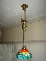 2 Antieke Beschilderde Hanglampen, Antiek en Kunst, Antiek | Lampen, Ophalen of Verzenden