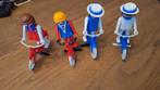 Playmobil 4 fietsers met fietsjes jaren 70 speelgoed., Ophalen of Verzenden, Gebruikt, Los playmobil