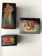 Russische Lakdoosjes - Handgeschilderd, Antiek en Kunst, Ophalen of Verzenden
