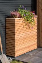 Bloembak Krefeld Red Class Wood 90 x 30 x 102 cm op wieltjes, Tuin, Nieuw, Ophalen of Verzenden, 60 tot 100 cm