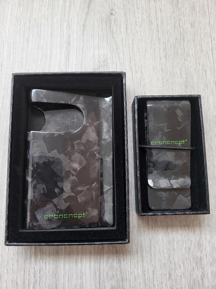 Forged Carbon pasjeshouder & carbon geldklip, Sieraden, Tassen en Uiterlijk, Portemonnees, Nieuw, Zwart, Ophalen of Verzenden