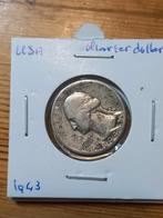 Usa quarter of dollar 1943 zilver, Ophalen of Verzenden, Noord-Amerika, Zilver