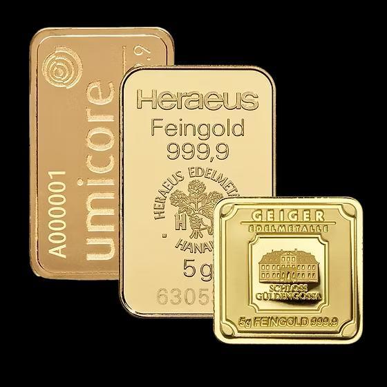 5 gram Goud van diverse minters, Postzegels en Munten, Edelmetalen en Baren, Goud, Verzenden