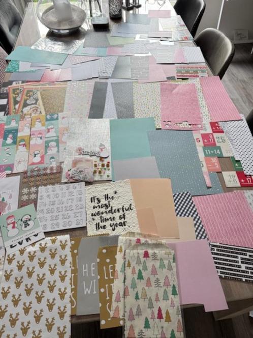 Scrap: pakket 14 Kerst en winter, Hobby en Vrije tijd, Scrapbooking, Zo goed als nieuw, Overige merken, Ophalen of Verzenden