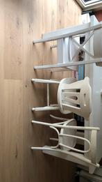 Drie houten stoelen, Huis en Inrichting, Ophalen, Gebruikt, Drie, Wit