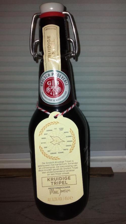 Grolsch kruidige tripel in bruine beugel fles, Verzamelen, Biermerken, Nieuw, Flesje(s), Grolsch, Ophalen of Verzenden