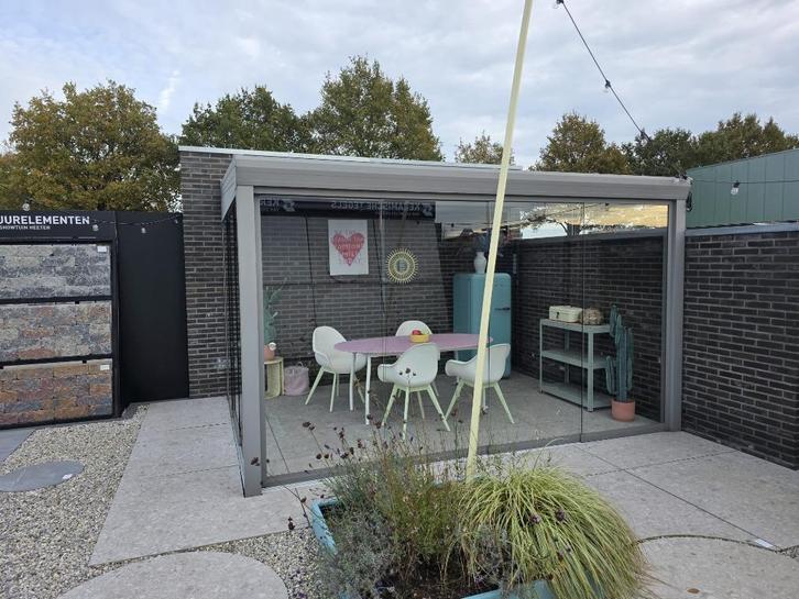 Showmodel Aluxe Topline tuinkamer. 400x300cm Ral9007, Tuin en Terras, Overkappingen, Gebruikt, Veranda, Ophalen of Verzenden