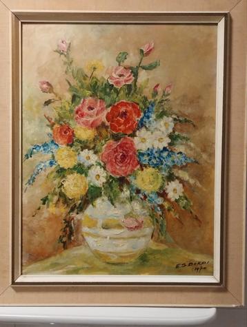 Stilleven olieverf canvas op karton E.S. Bordi beschikbaar voor biedingen