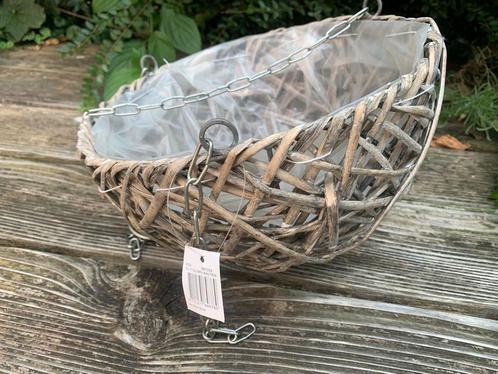 basket riet hangpot bloempot -NIEUW- plantenhanger, Tuin en Terras, Tuinwanddecoratie, Zo goed als nieuw, Ophalen of Verzenden