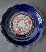 Schaal Flora Gouda Holland blauw met goud model 234 , Antiek en Kunst, Ophalen of Verzenden