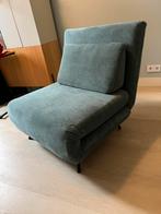 Slaapstoel / Fauteuil / Bed - Groen Corduroy, Ophalen, Zo goed als nieuw, 75 tot 100 cm, Stof