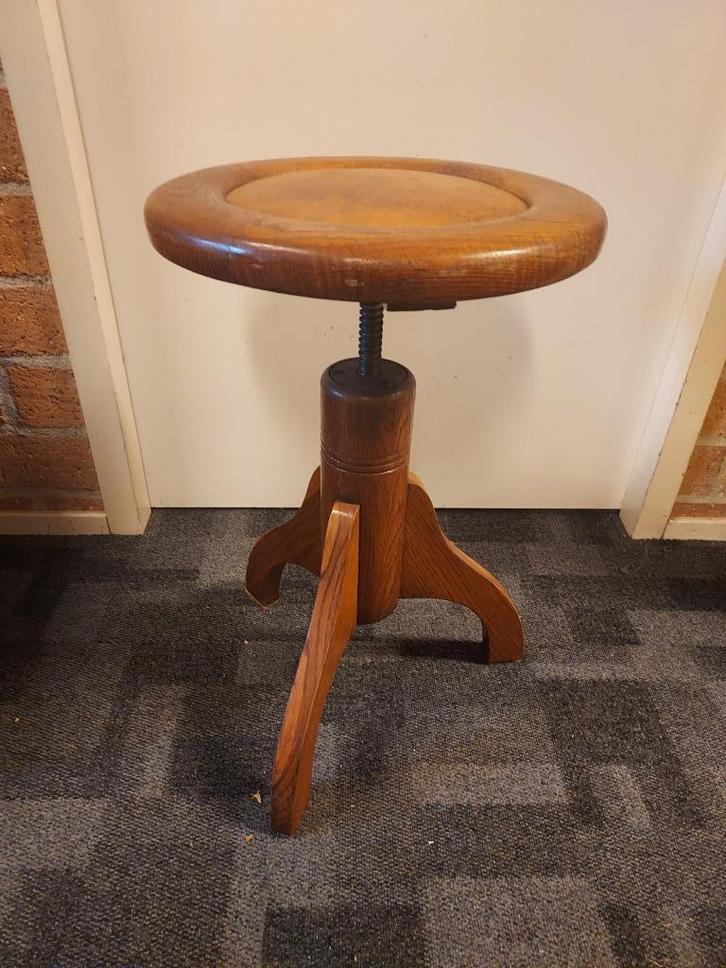 Art Deco eikenhouten pianokruk., Antiek en Kunst, Antiek | Woonaccessoires, Verzenden