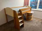 Hoogslaper massief hout, met bureau, Ophalen, Gebruikt, Hoogslaper