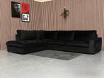 GRATIS LEVERING Velvet Hoekbank Zwart 310x255 GEREINIGD, Hoekbank, 300 cm of meer, Ophalen of Verzenden, Zo goed als nieuw