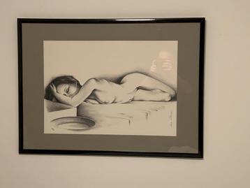 Originele kunst Litho van Naakte dame gesigneerd & genummerd beschikbaar voor biedingen