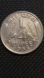 1/4 Rupee 1955 India., Postzegels en Munten, Munten | Azië, Ophalen of Verzenden, Centraal-Azië, Losse munt