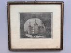 Oud prentje Kasteel Eysden Eijsden ets gravure G. Kromsigt, Antiek en Kunst, Ophalen of Verzenden