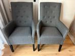 2 stoelen donkergrijs stof, Huis en Inrichting, Fauteuils, Ophalen, Zo goed als nieuw, 75 tot 100 cm, Stof