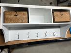 Witte wand kapstok met opbergvakken, Huis en Inrichting, Woonaccessoires | Kapstokken, Gebruikt, Minder dan 100 cm, Hout, Ophalen