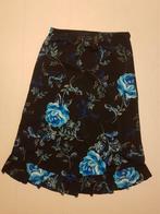 Mooie zwarte rok met blauw S (stretch), Ophalen of Verzenden, Zo goed als nieuw, Blauw, Knielengte