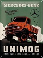 Mercedes-Benz Unimog.  Metalen wandbord in reliëf 30 x 40 cm, Ophalen of Verzenden, Nieuw, Reclamebord