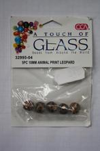 5 zakjes glaskralen animal print leopard 10mm, Verzenden, Nieuw, Kraal