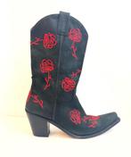 Sancho 42 zwarte boots rode rozen, Ophalen of Verzenden, Zo goed als nieuw, Zwart