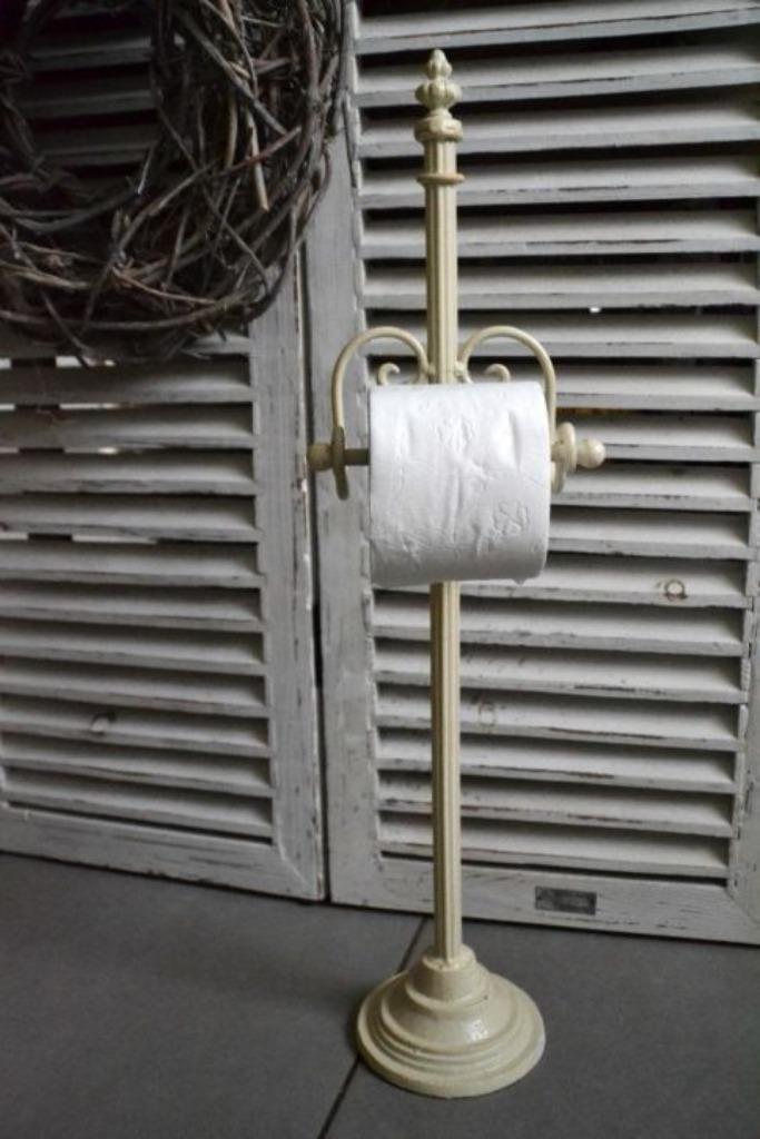 Staand WC-Rolhouder 'Creme' Landelijk gietijzer, Huis en Inrichting, Badkamer | Badtextiel en Accessoires, Nieuw, Overige typen