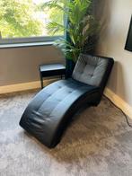 Zwarte Kunstleer Chaise Longue - 150cm, Ophalen, Gebruikt, Eenpersoons, 100 tot 125 cm