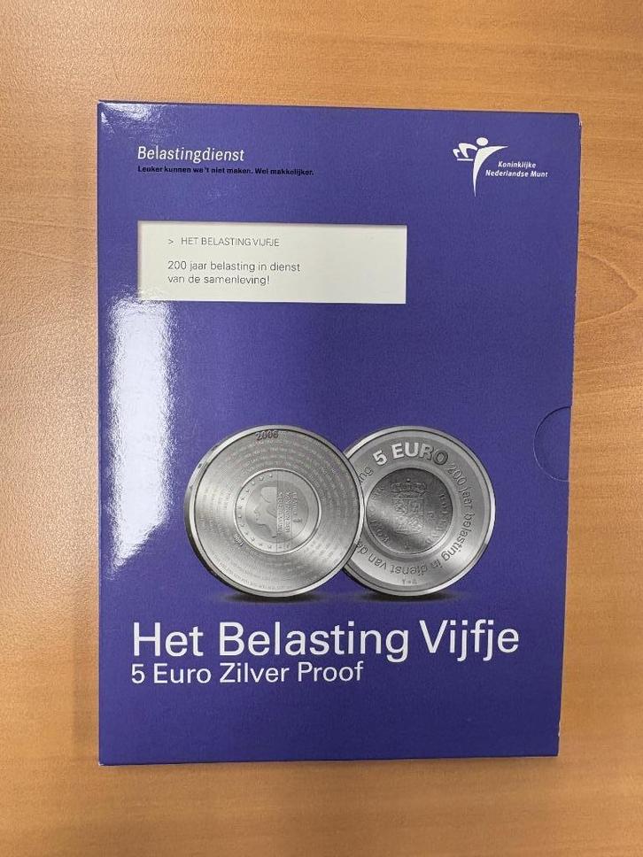 Vijfje proof Belastingdienst zilver in blister KNM uit 2006, Postzegels en Munten, Munten | Europa | Euromunten, 5 euro, Overige landen