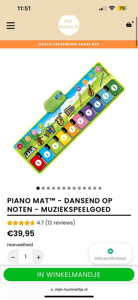 Piano MusicMat kinderen, Kinderen en Baby's, Speelgoed | Vtech, Nieuw, Ophalen of Verzenden