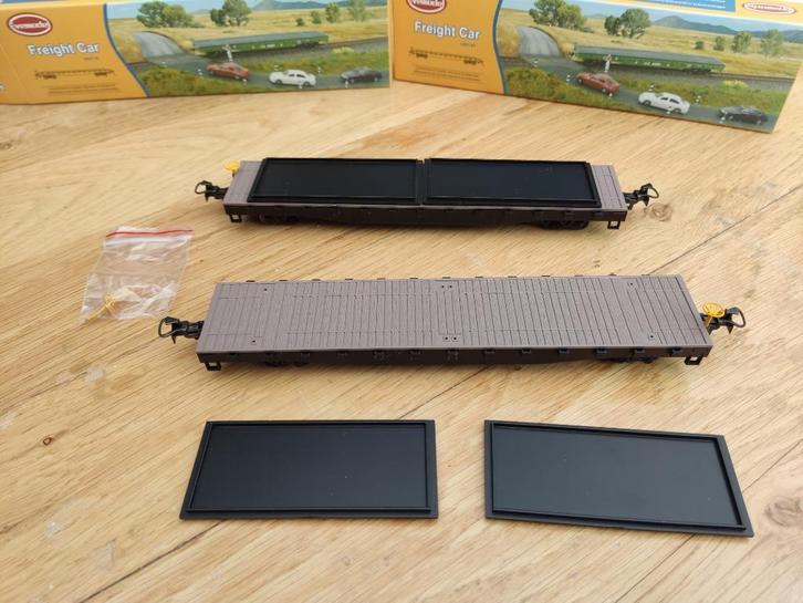 2 x platte wagen H0 Fleischmann Roco Trix Piko Lima trein, Hobby en Vrije tijd, Modeltreinen | H0, Nieuw, Wagon, Gelijkstroom
