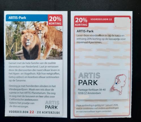 ARTIS-Park 20% korting voor maximaal 4 personen, Tickets en Kaartjes, Kortingen en Cadeaubonnen