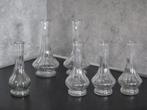 Set van 6 jaren80 gecanneleerde glazen solifleur knopvaasjes, Huis en Inrichting, Woonaccessoires | Vazen, Nieuw, Glas, Ophalen of Verzenden