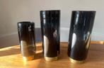 PTMD vaas / pot Maureen Grey XL rookglas goudkleur, Overige kleuren, Ophalen of Verzenden, Minder dan 50 cm, Glas