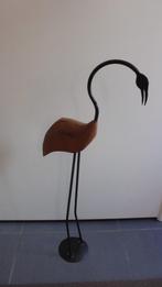 metalen met hout vogel H75cm, Huis en Inrichting, Woonaccessoires | Overige, Ophalen, Gebruikt