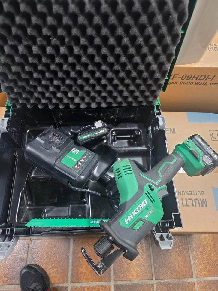 Hikoki Reciprozaag CR12DA - 2 Accu's, Lader, Systainer, Doe-het-zelf en Verbouw, Gereedschap | Zaagmachines, Gebruikt, Reciprozaag