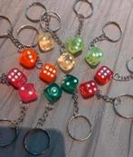 Dobbelsteen sleutelhanger in verschillende kleuren., Ophalen of Verzenden, Nieuw