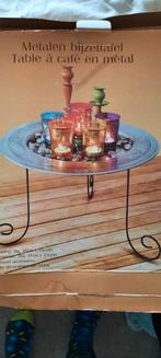 Metalen bijzettafel, diameter 41 cm en hoogte 35 cm, Huis en Inrichting, Tafels | Bijzettafels, Minder dan 45 cm, Minder dan 55 cm